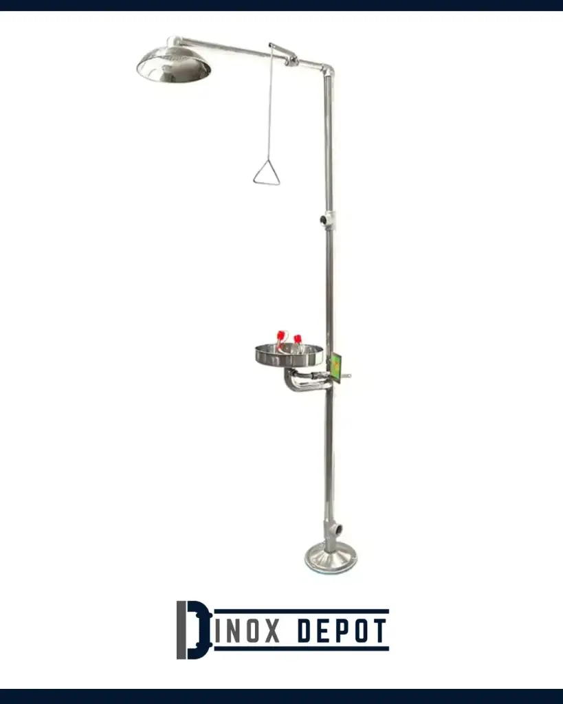 Lava ojos acero y ducha en inoxidable